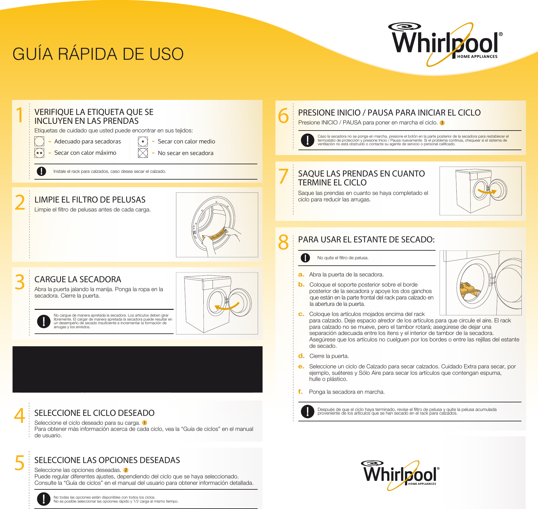 Page 2 of 2 - Guia Rápido_Whirlpool WSR07SB Guia-Rapida