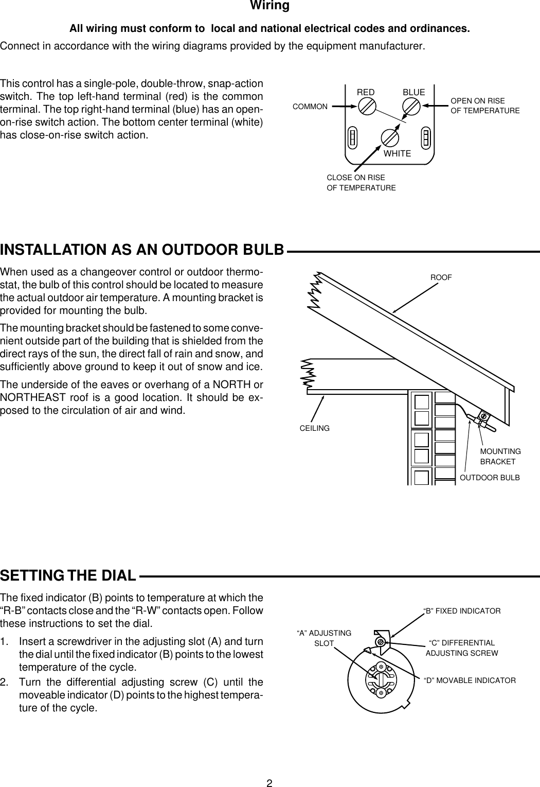 Page 2 of 6 - White-Rodgers White-Rodgers-1687-9-Refrigeration-Temperature-Controls-Installation-Instructions- 2A38/445/1687 (37-1637C)  White-rodgers-1687-9-refrigeration-temperature-controls-installation-instructions