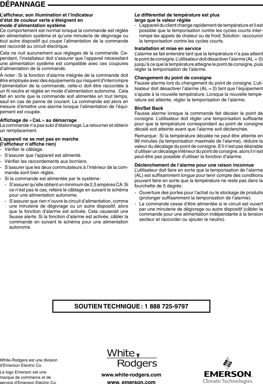 Page 8 of 8 - White-Rodgers White-Rodgers-16E09-101-Electronic-Temperature-Control-Installation-Instructions-  White-rodgers-16e09-101-electronic-temperature-control-installation-instructions
