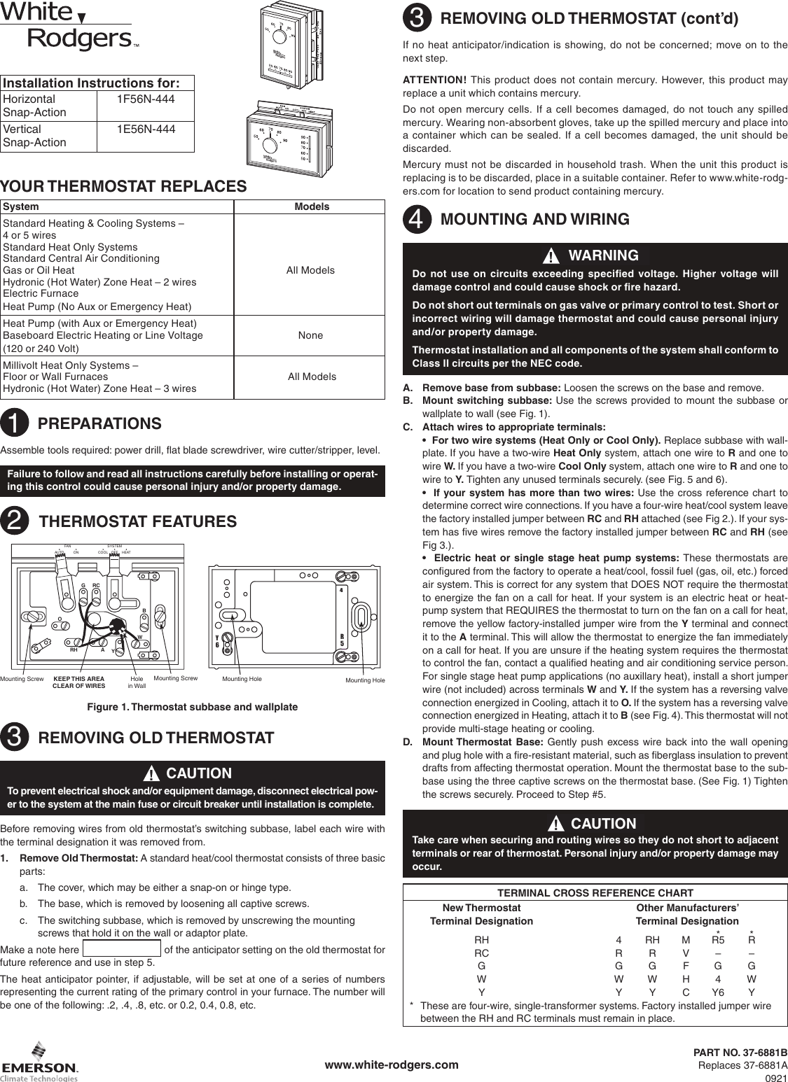 Page 1 of 8 - White-Rodgers White-Rodgers-1E56N-444-Users-Manual- ManualsLib - Makes It Easy To Find Manuals Online!  White-rodgers-1e56n-444-users-manual