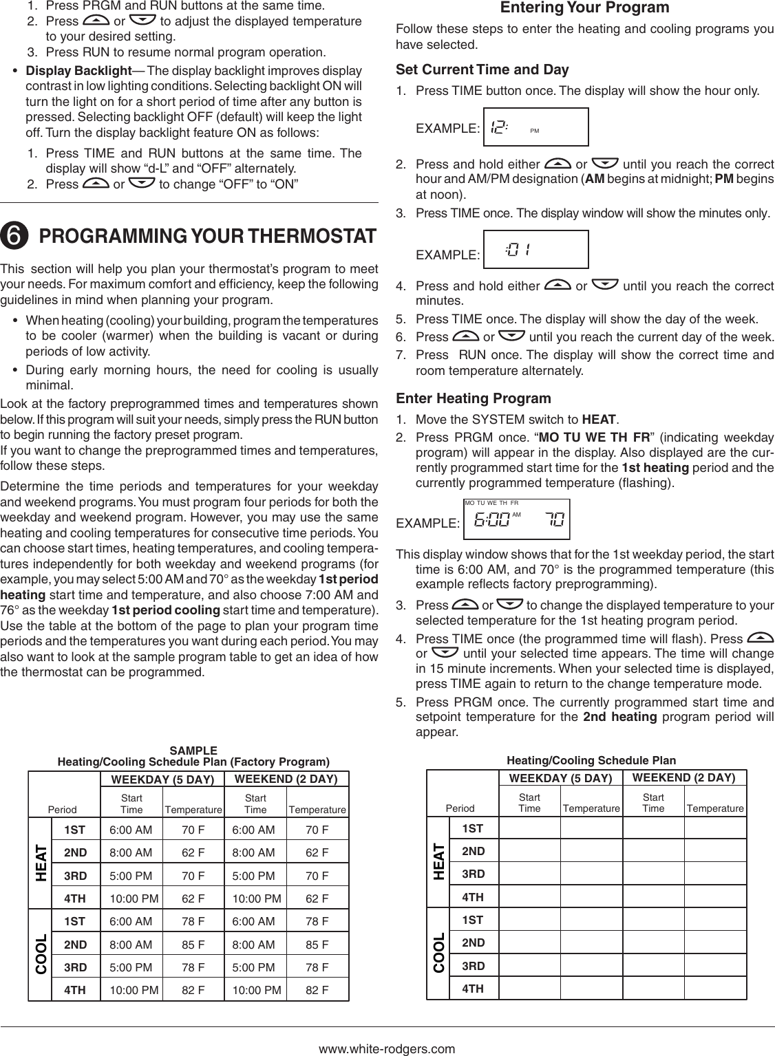 Page 5 of 8 - White-Rodgers White-Rodgers-1E78-151-White-Rodgers-70-Series-Single-Stage-Thermostat-Installation-And-Operation-Instructions- 1E78_151_37_6542C White-rodgers-1e78-151-white-rodgers-70-series-single-stage-thermostat-installation-and-operation-instructions