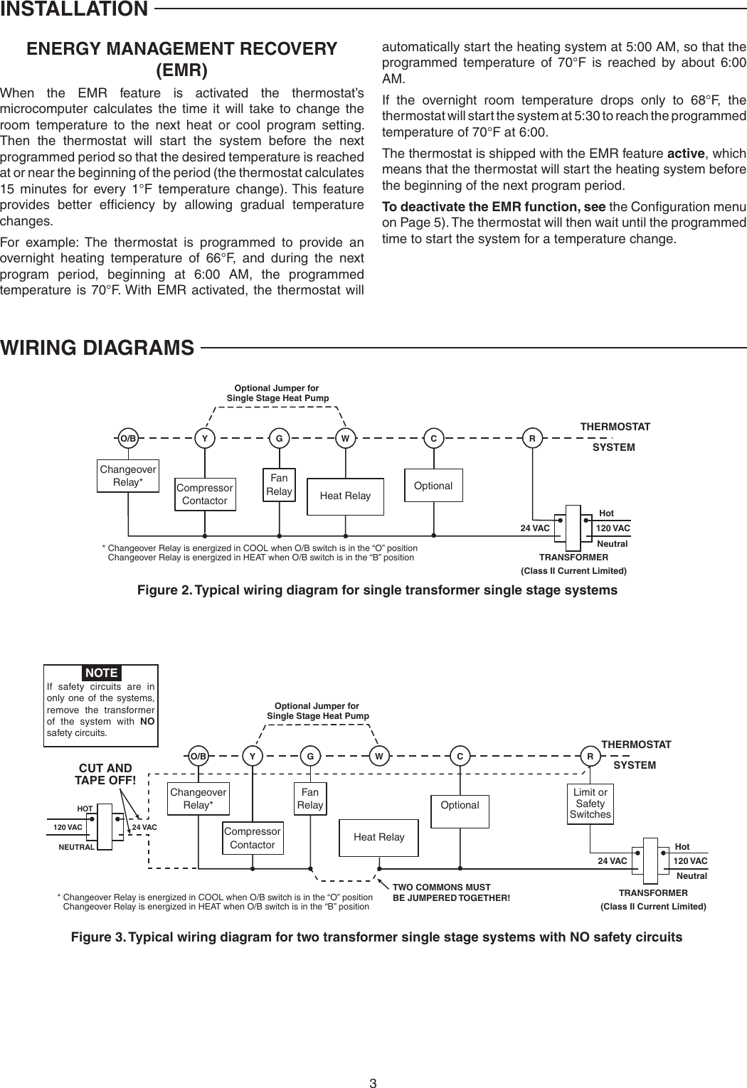 Page 3 of 12 - White-Rodgers White-Rodgers-1F80-0261-Emerson-Blue-2-Single-Stage-Thermostat-Installation-And-Operation-Instructions- 1F80-0261_37-7009B  White-rodgers-1f80-0261-emerson-blue-2-single-stage-thermostat-installation-and-operation-instructions