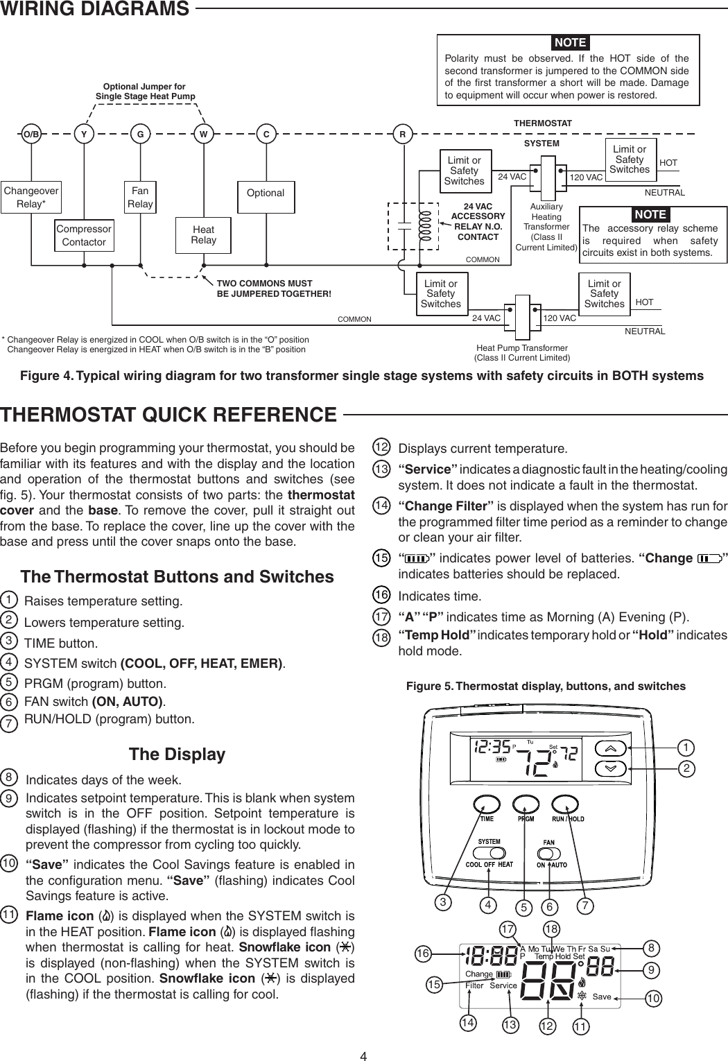 Page 4 of 12 - White-Rodgers White-Rodgers-1F80-0261-Emerson-Blue-2-Single-Stage-Thermostat-Installation-And-Operation-Instructions- 1F80-0261_37-7009B  White-rodgers-1f80-0261-emerson-blue-2-single-stage-thermostat-installation-and-operation-instructions