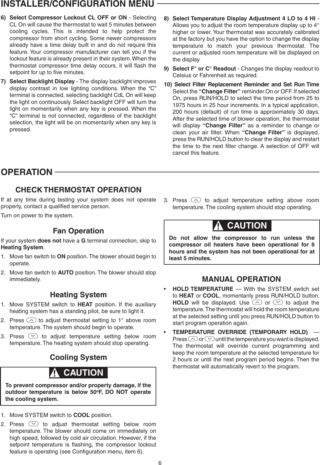 Page 6 of 12 - White-Rodgers White-Rodgers-1F80-0261-Emerson-Blue-2-Single-Stage-Thermostat-Installation-And-Operation-Instructions- 1F80-0261_37-7009B  White-rodgers-1f80-0261-emerson-blue-2-single-stage-thermostat-installation-and-operation-instructions