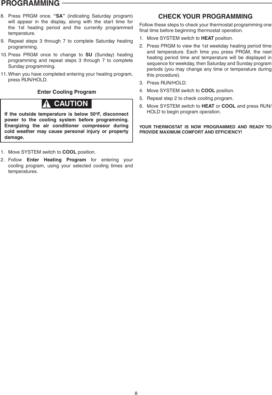 Page 8 of 12 - White-Rodgers White-Rodgers-1F80-0261-Emerson-Blue-2-Single-Stage-Thermostat-Installation-And-Operation-Instructions- 1F80-0261_37-7009B  White-rodgers-1f80-0261-emerson-blue-2-single-stage-thermostat-installation-and-operation-instructions