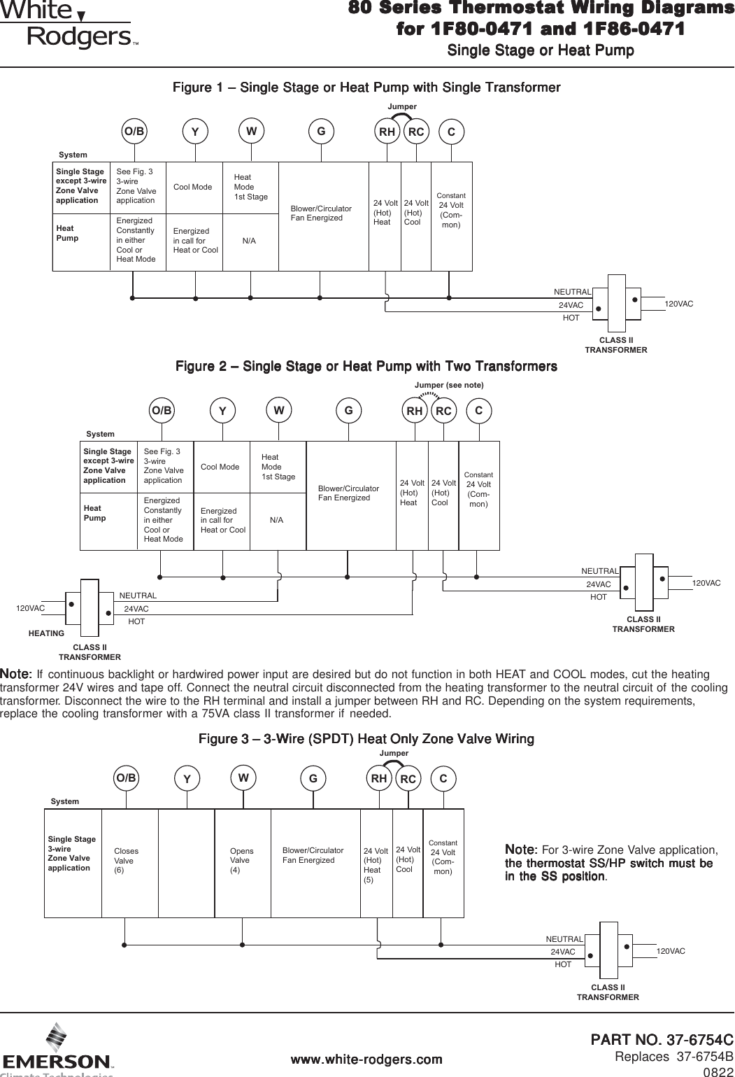 Wiring Diagram For White-Rodgers Heat Pump Thermostat Compatible from usermanual.wiki