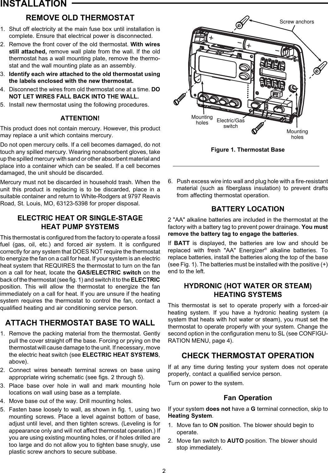 Page 2 of 8 - White-Rodgers White-Rodgers-1F80-240-Users-Manual- 1F80-240 37-6325B  White-rodgers-1f80-240-users-manual