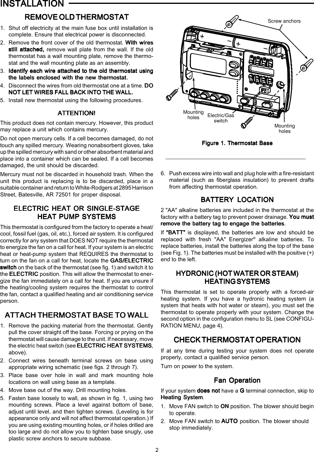 Page 2 of 8 - White-Rodgers White-Rodgers-1F80-261-Installation-Manual- 37-6288  White-rodgers-1f80-261-installation-manual