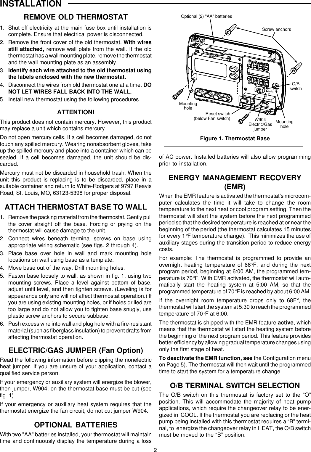 Page 2 of 8 - White-Rodgers White-Rodgers-1F82-261-Users-Manual- ManualsLib - Makes It Easy To Find Manuals Online!  White-rodgers-1f82-261-users-manual