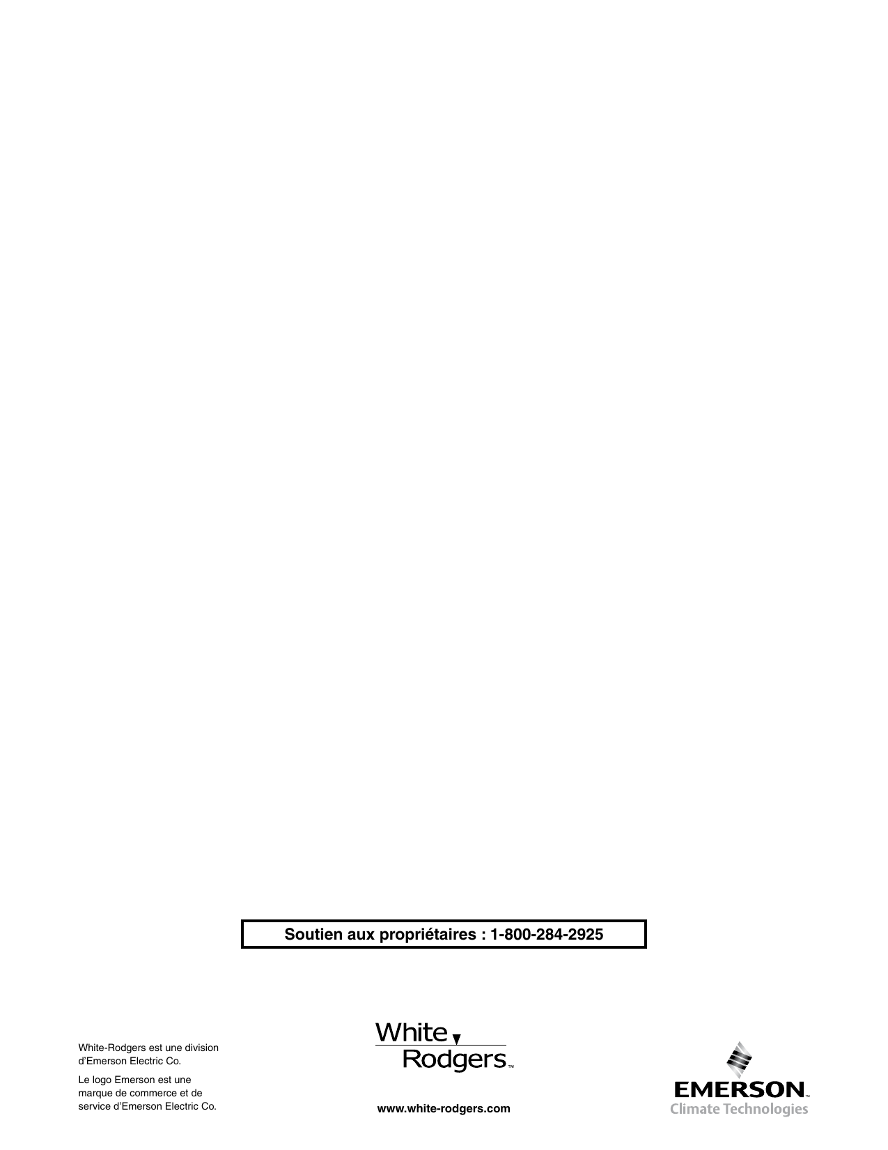 Page 8 of 8 - White-Rodgers White-Rodgers-1F86-0244-Emerson-Blue-Non-Programmable-Single-Stage-Thermostat-Installation-And-Operation-Instructions-French-  White-rodgers-1f86-0244-emerson-blue-non-programmable-single-stage-thermostat-installation-and-operation-instructions-french