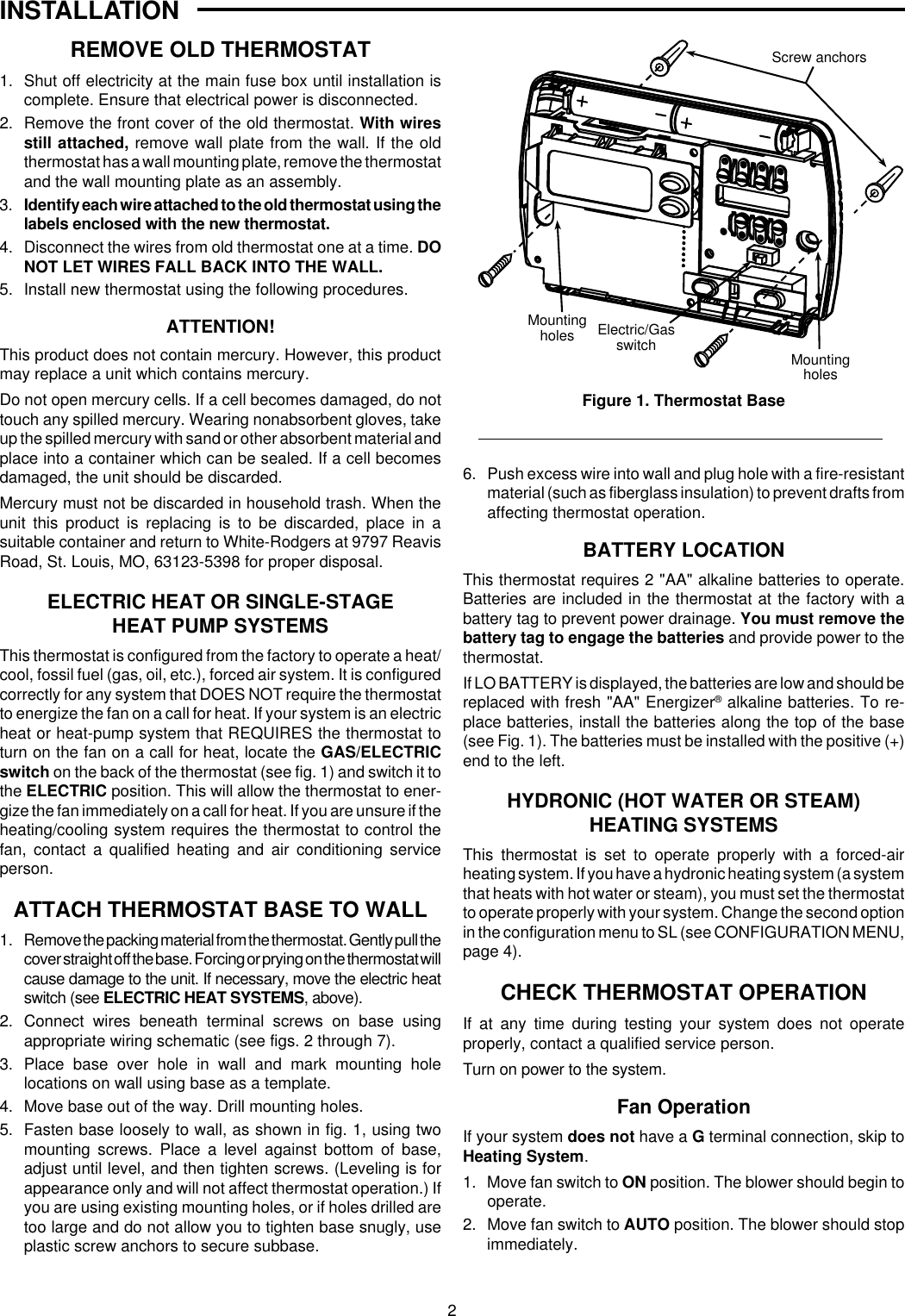 Page 2 of 6 - White-Rodgers White-Rodgers-1F86-244-Users-Manual- 1F86-244 (37-6174A)  White-rodgers-1f86-244-users-manual