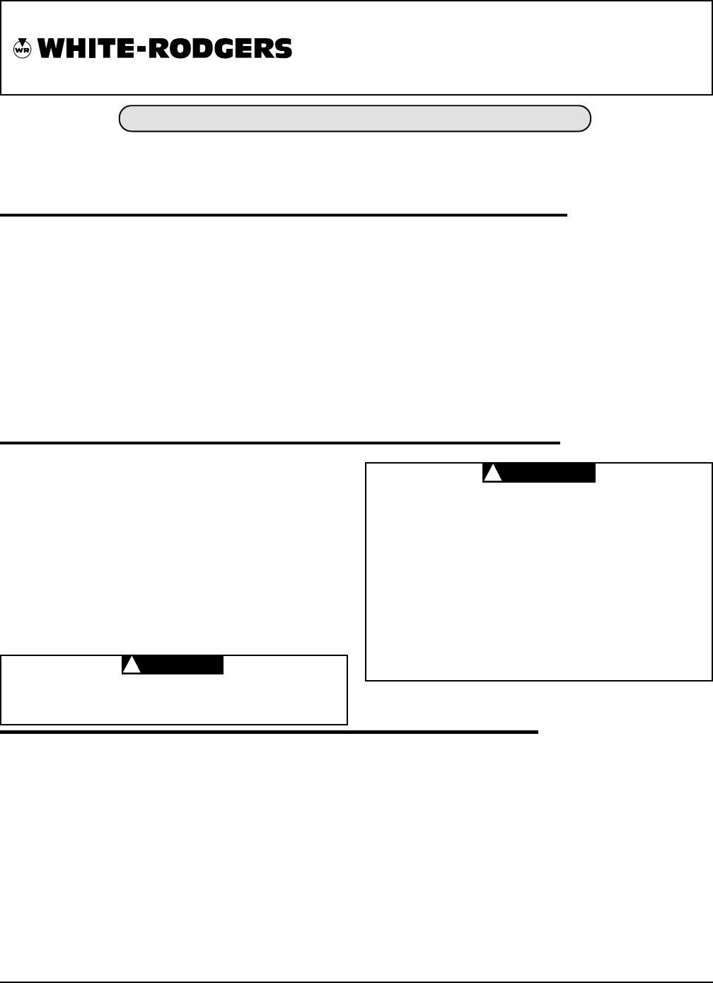 White Rodgers 1f87 251 Operation Manual 1f87 251 37 6417c