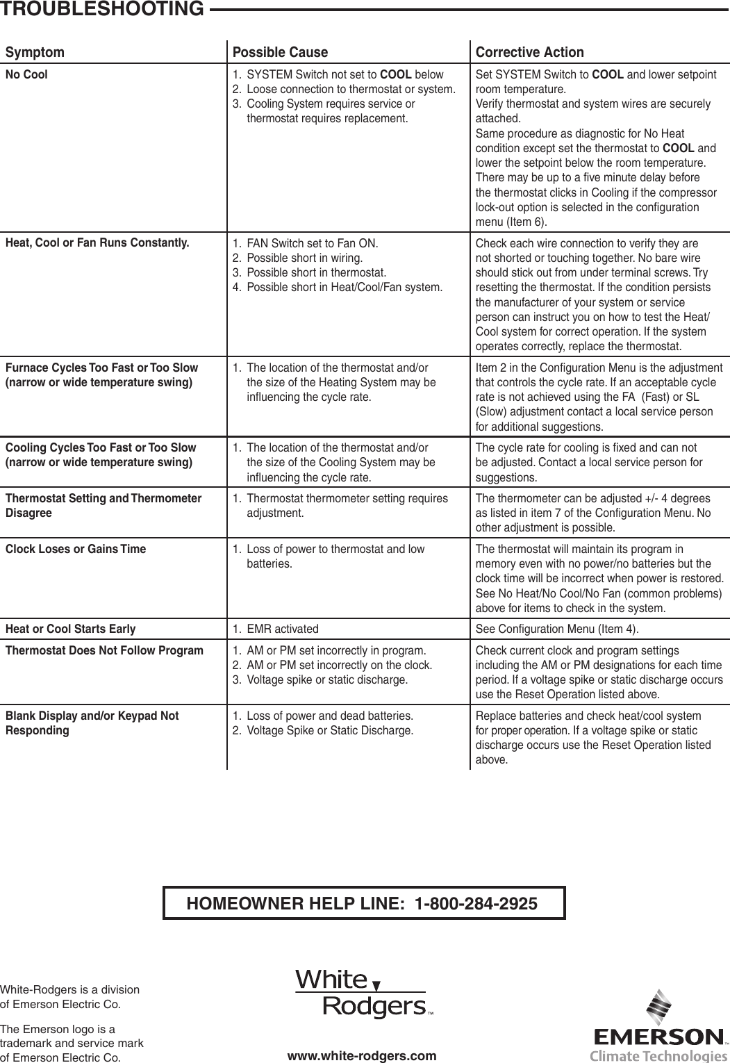 Page 8 of 8 - White-Rodgers White-Rodgers-1F87-361-White-Rodgers-80-Series-Single-Stage-Thermostat-Installation-And-Operation-Instructions- 1F87_361_37-6763B  White-rodgers-1f87-361-white-rodgers-80-series-single-stage-thermostat-installation-and-operation-instructions