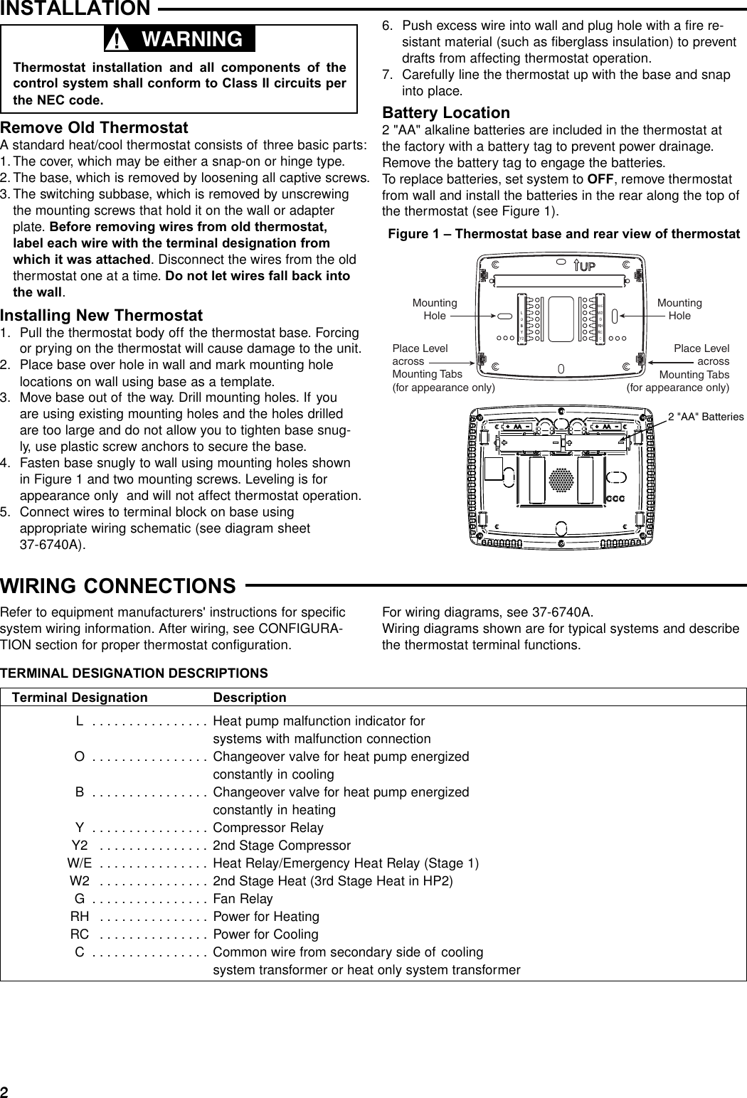 White Rodgers 1F95 1271 Operating Instructions 37 6426