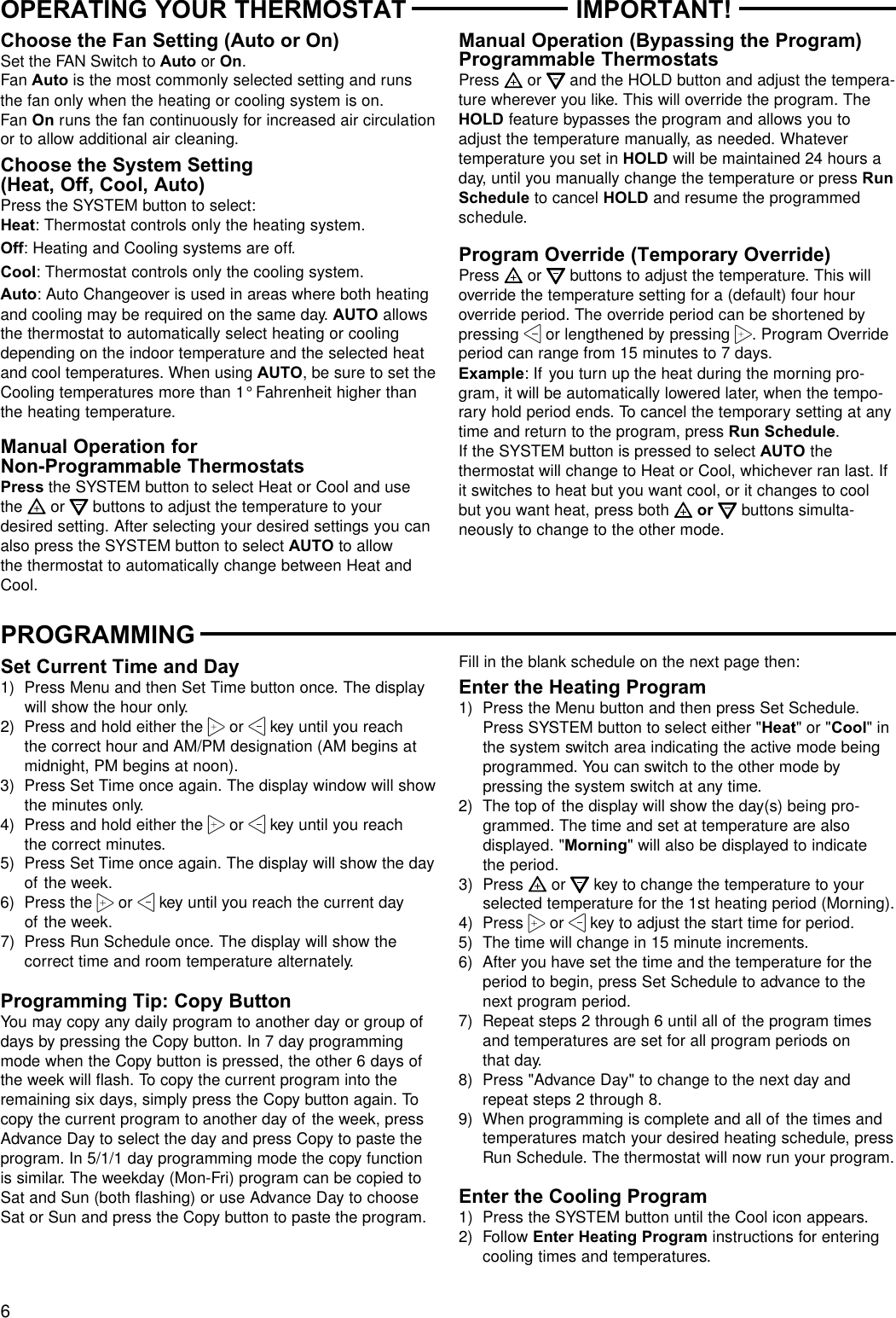 Page 6 of 8 - White-Rodgers White-Rodgers-1F95-1271-Operating-Instructions- 37-6426  White-rodgers-1f95-1271-operating-instructions