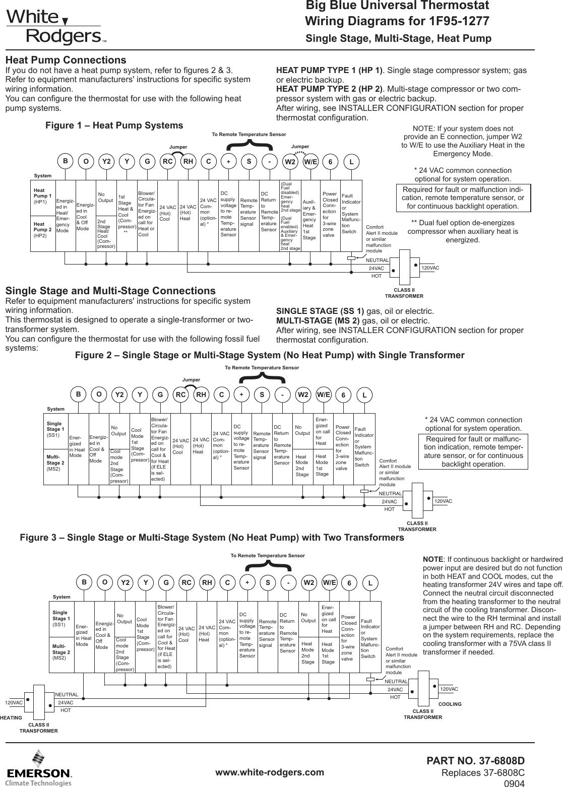 White Rogers Thermostat Wiring Diagram from usermanual.wiki