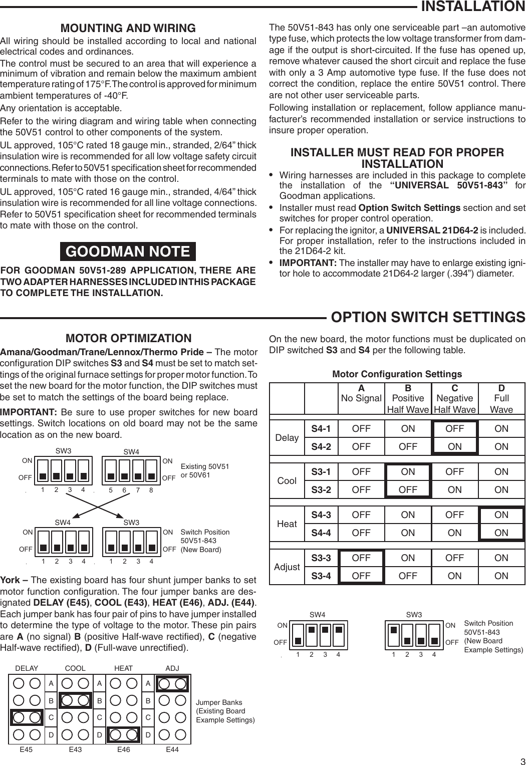 Page 3 of 8 - White-Rodgers White-Rodgers-21V51U-843-Universal-Two-Stage-Hsi-Integrated-Furnace-Control-Kit-Installation-Instructions- 21V51U-843_37-7115C  White-rodgers-21v51u-843-universal-two-stage-hsi-integrated-furnace-control-kit-installation-instructions