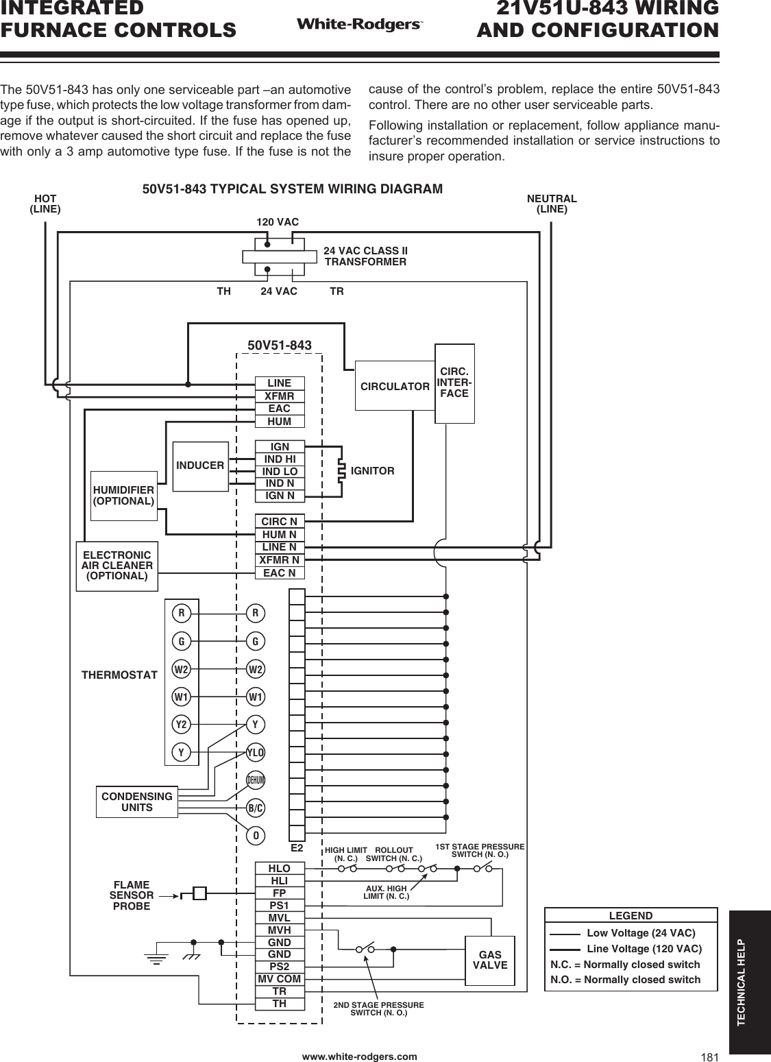Page 1 of 2 - White-Rodgers White-Rodgers-21V51U-843-Universal-Two-Stage-Hsi-Integrated-Furnace-Control-Kit-Wiring-Diagram- 81 Of White-Rodgers_catalog_R-4425_  White-rodgers-21v51u-843-universal-two-stage-hsi-integrated-furnace-control-kit-wiring-diagram