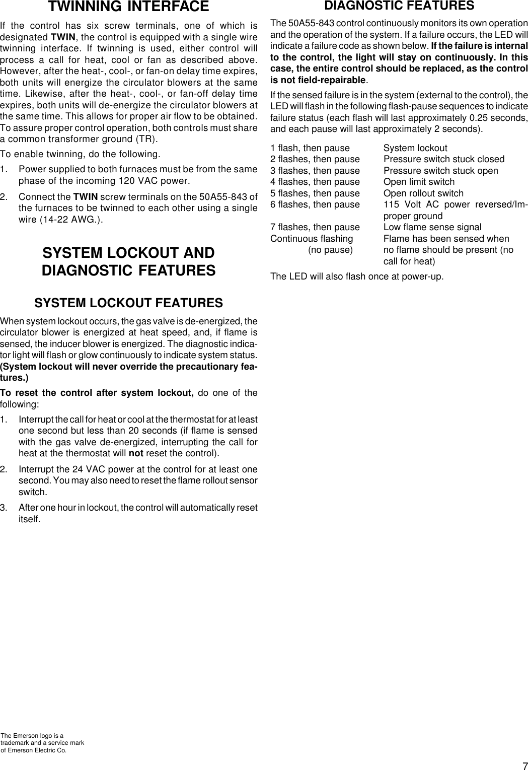 Page 7 of 8 - White-Rodgers White-Rodgers-50A55-843-Universal-Silicon-Carbide-Integrated-Furnace-Control-Installation-Instructions- 50A55-843 (37-6265F)  White-rodgers-50a55-843-universal-silicon-carbide-integrated-furnace-control-installation-instructions
