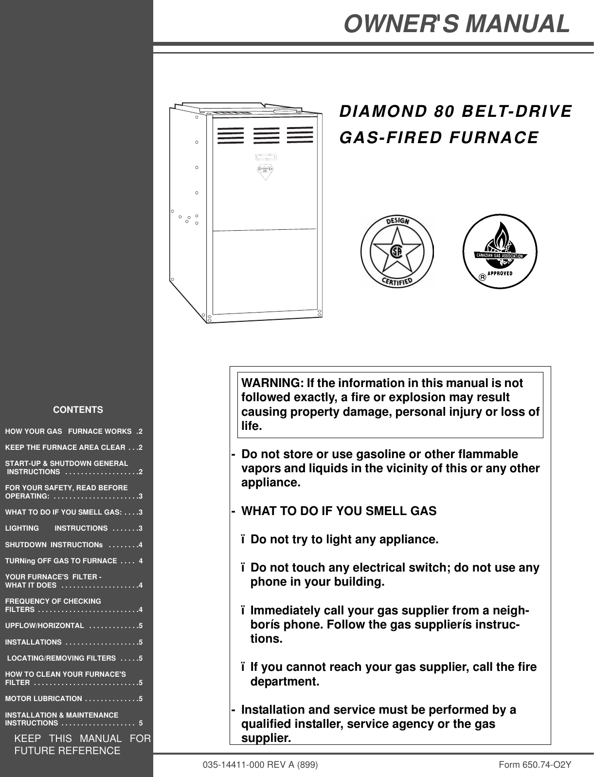 Page 1 of 8 - White-Rodgers White-Rodgers-80-Owners-Manual- 035-14411-000-A-899  White-rodgers-80-owners-manual