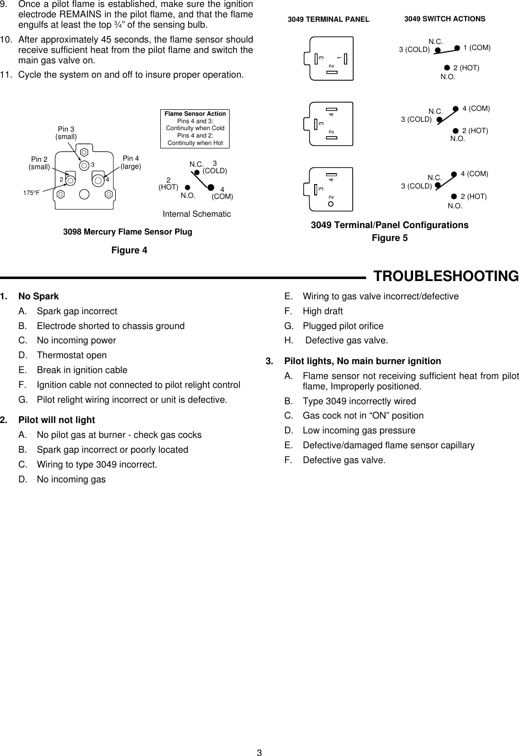 Page 3 of 6 - White-Rodgers White-Rodgers-Mercury-Flame-Sensor-3049-Users-Manual- 37-3609D EN  White-rodgers-mercury-flame-sensor-3049-users-manual