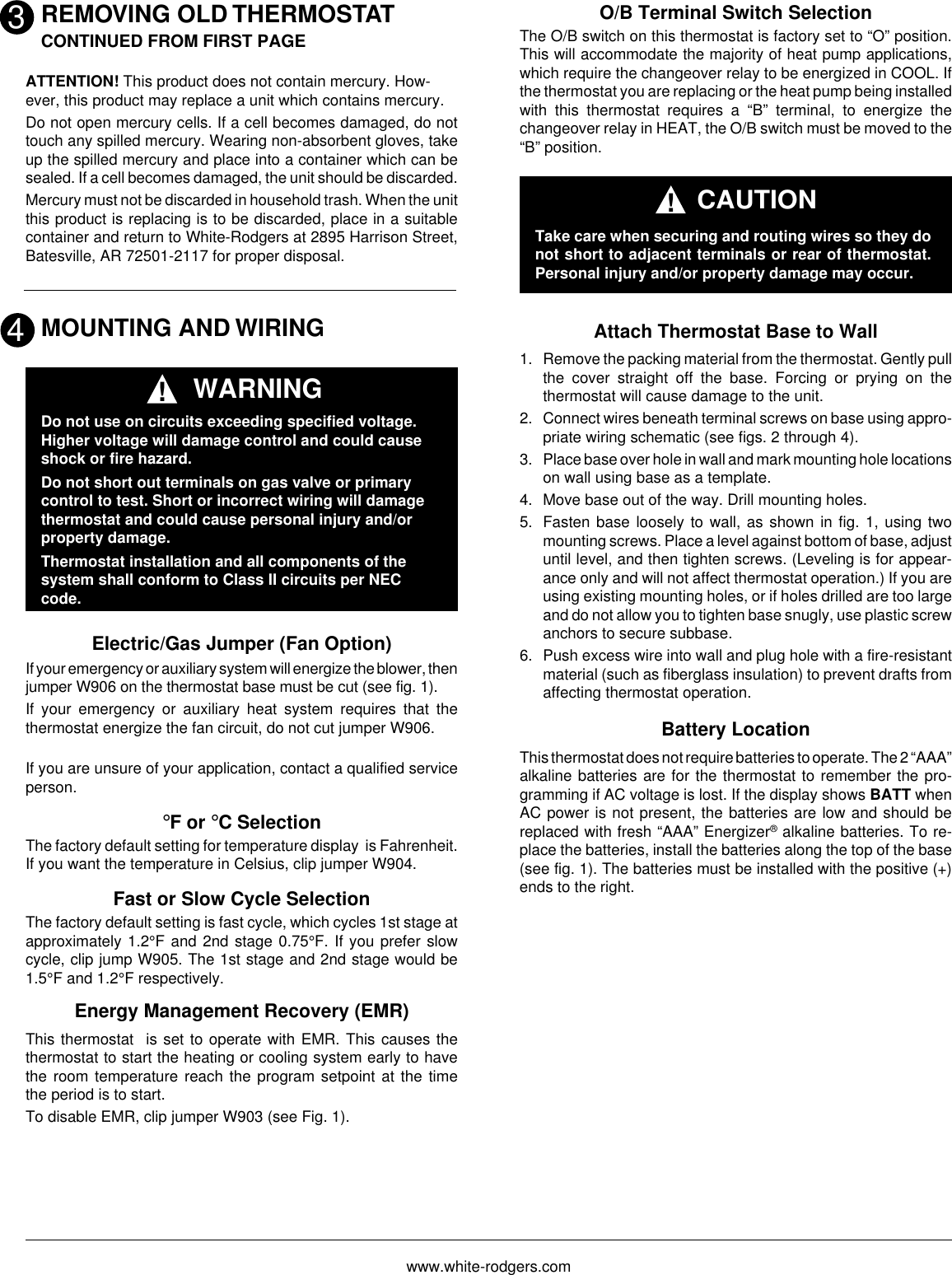 Page 2 of 8 - White-Rodgers White-Rodgers-Users-Manual- 37-6367F  White-rodgers-users-manual