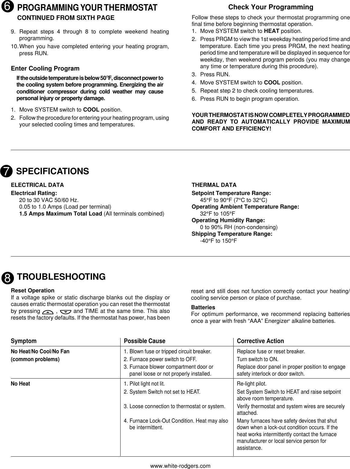 Page 7 of 8 - White-Rodgers White-Rodgers-Users-Manual- 37-6367F  White-rodgers-users-manual