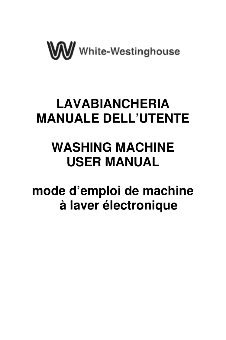 White Westinghouse Wm106 Users Manual