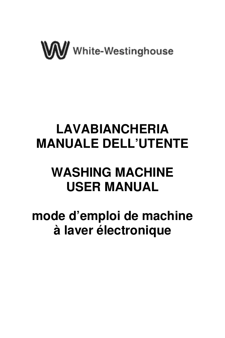White Westinghouse Wm50T 1 Users Manual