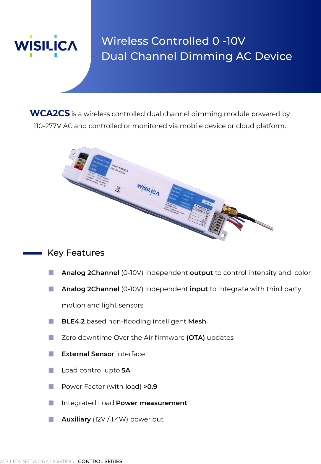 WISILICA NETWORK LIGHTING | CONTROL SERIES     