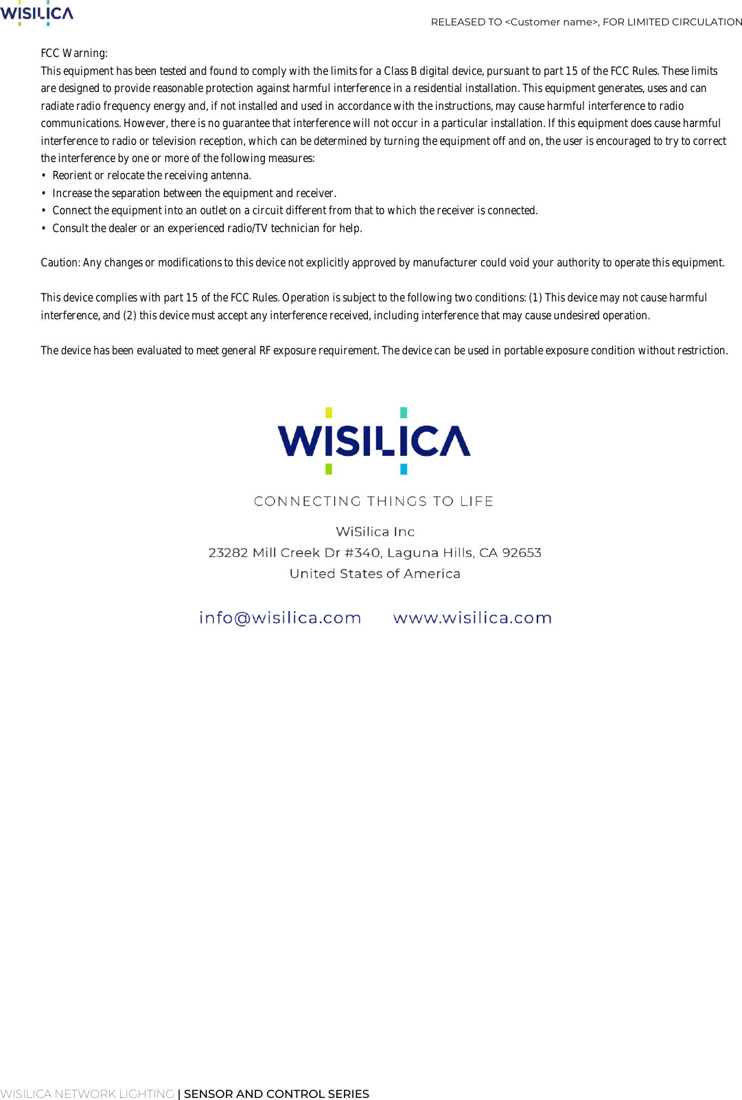 Page 8 of WiSilica WXD2CPLR WXD2CPLR User Manual 