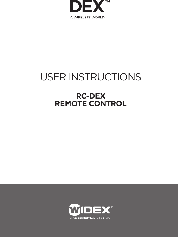 User instrUctionsRC-Dex Remote ContRol