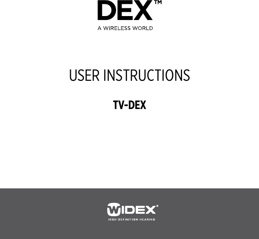 USER INSTRUCTIONSTV-DEX