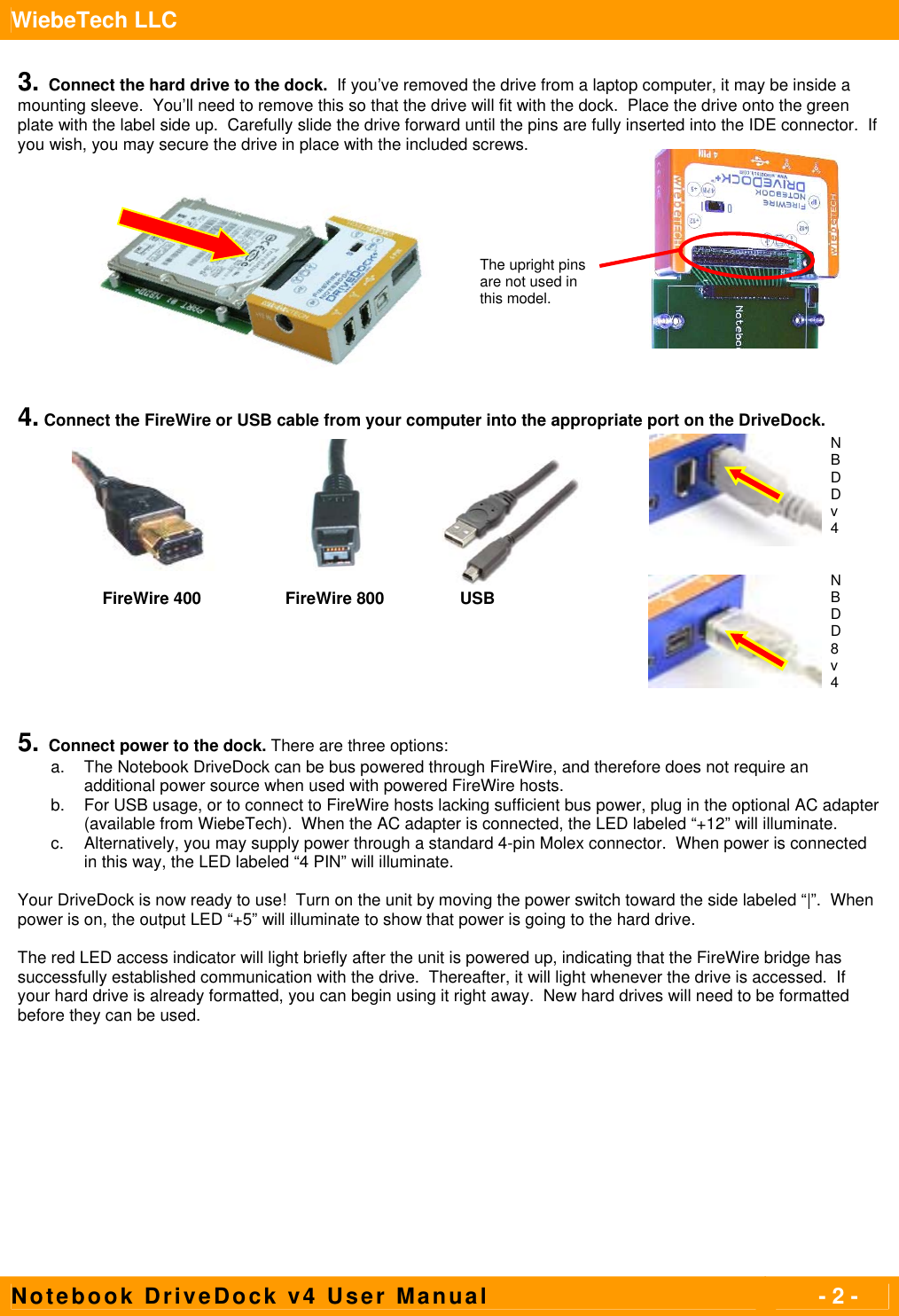 Page 2 of 4 - Wiebetech Wiebetech-Nbddv4-Users-Manual- Notebook DriveDock V4 User's Manual  Wiebetech-nbddv4-users-manual