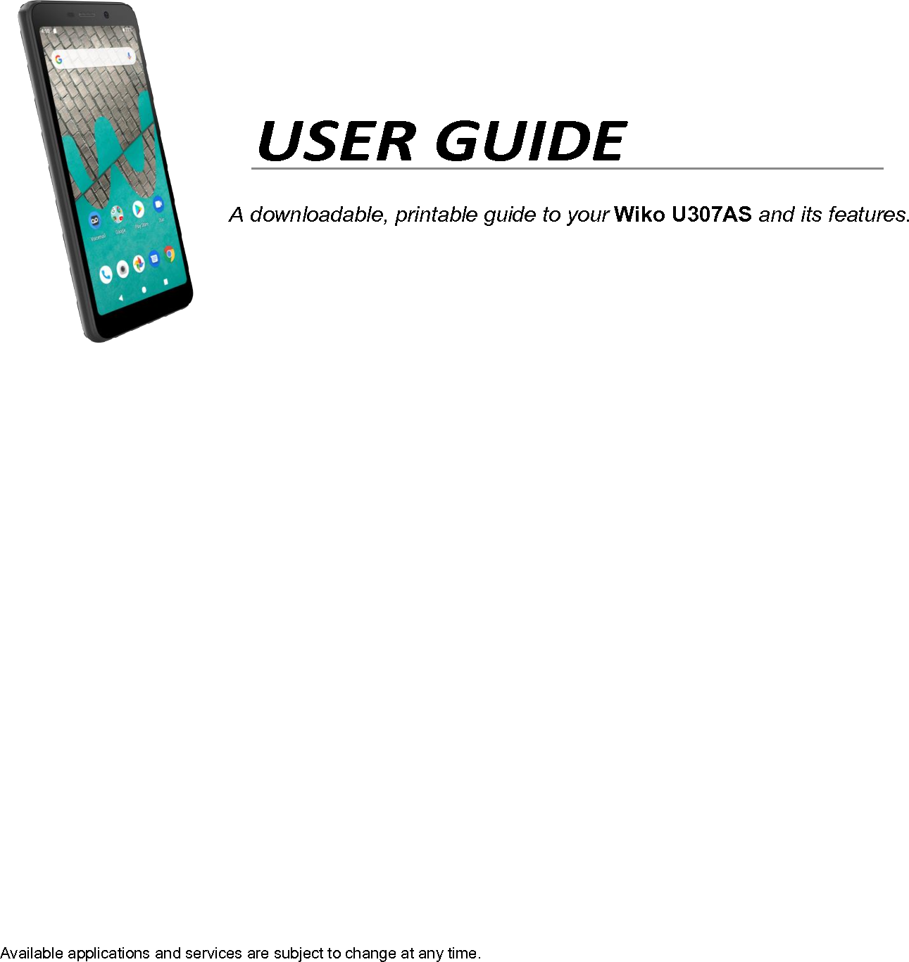 WikoS U307AS Smart Phone User Manual TempConfidential UM Part1