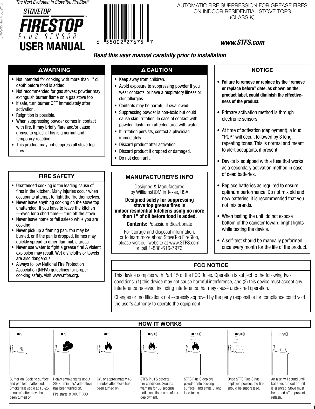 WilliamsRDM STFS001 679-S-3A, 679-SLC-3A User Manual