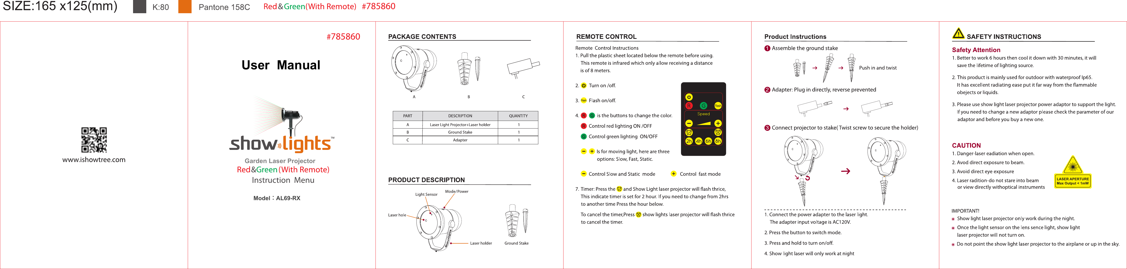 Model：AL69-RX      User  ManualGarden Laser Projector