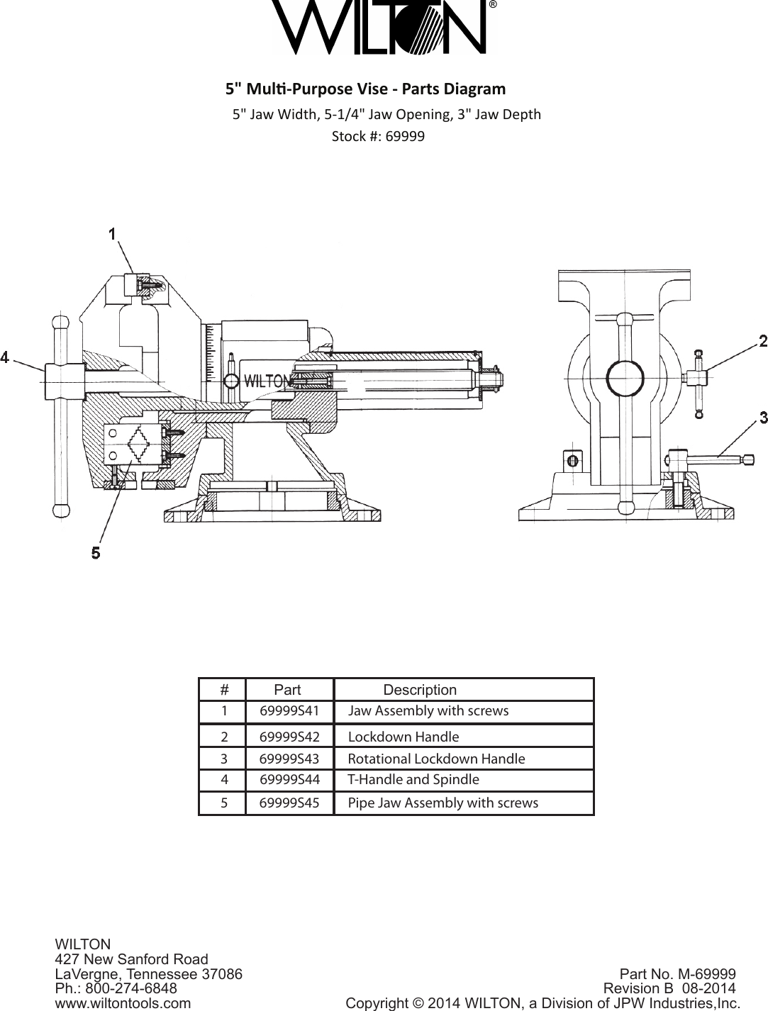 Page 1 of 1 - Wilton Wilton-Multi-Purpose-Vise-69999-Users-Manual- 69999 5inch Multi-Purpose Vise - Rev A  Wilton-multi-purpose-vise-69999-users-manual