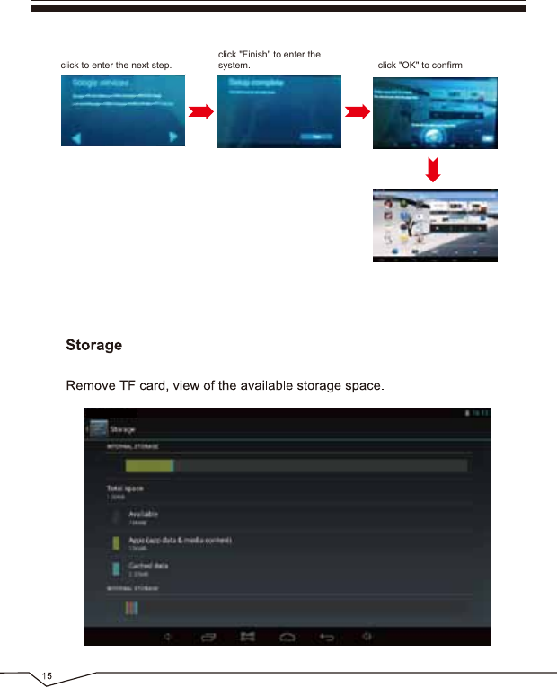 click to enter the next step.click &quot;Finish&quot; to enter the system. click &quot;OK&quot; to confirm