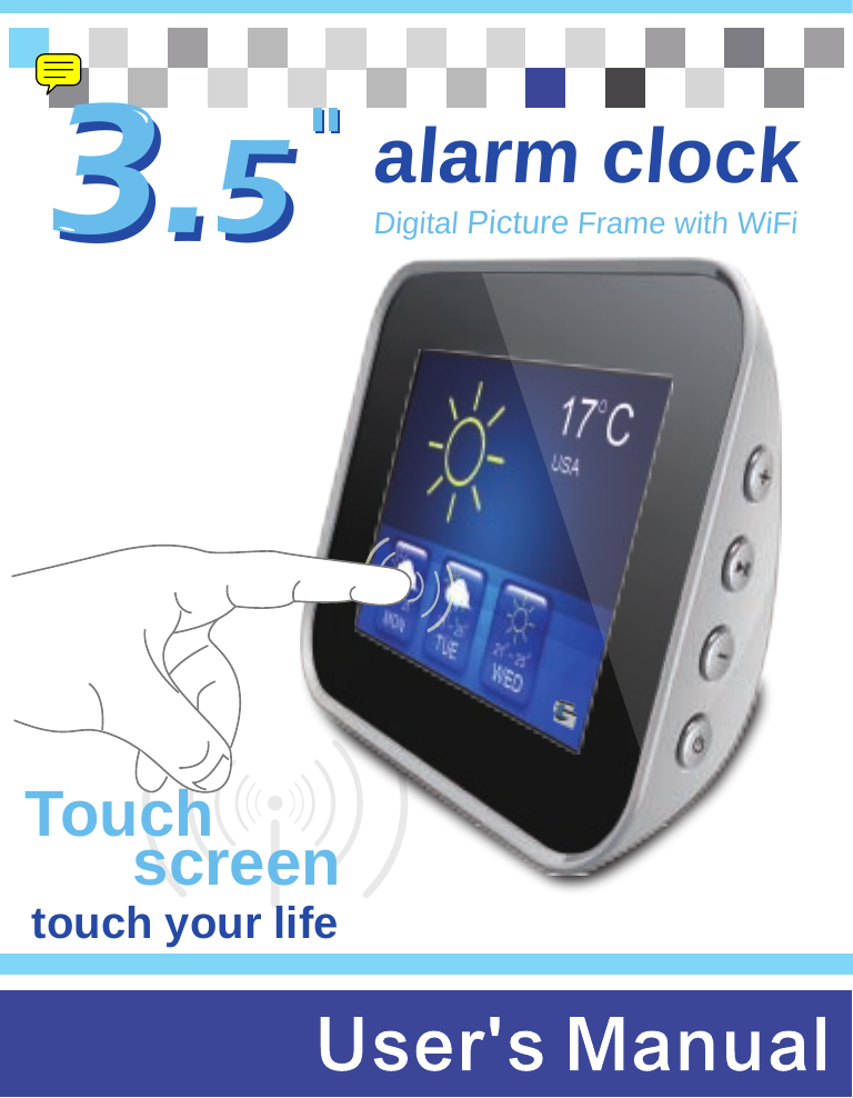 Touch       screentouch your life 3.53.5alarm clockDigital Picture Frame with WiFi