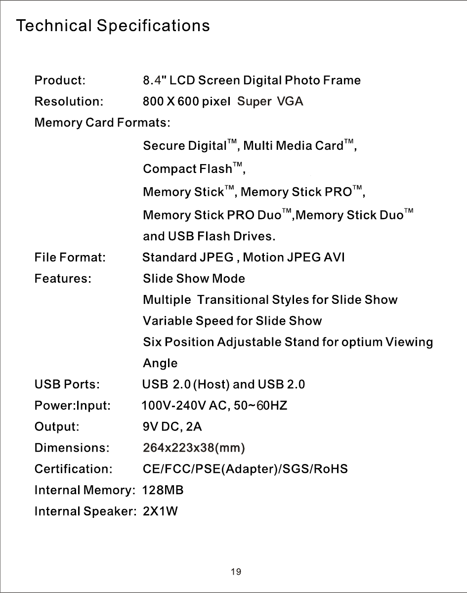 264x223x38(mm)264x223x38(mm)