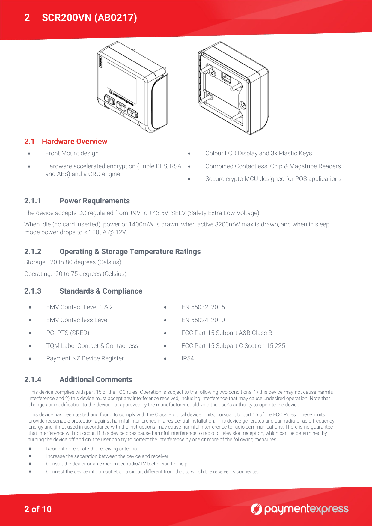 Page 6 of Windcave SCR200VN Secure Payment Terminal with NFC Transmitter User Manual 