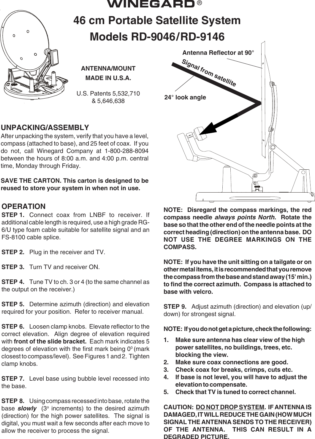 Page 1 of 4 - Winegard Winegard-Satellite-Tv-System-Rd-9046-Users-Manual- 2451148  Winegard-satellite-tv-system-rd-9046-users-manual