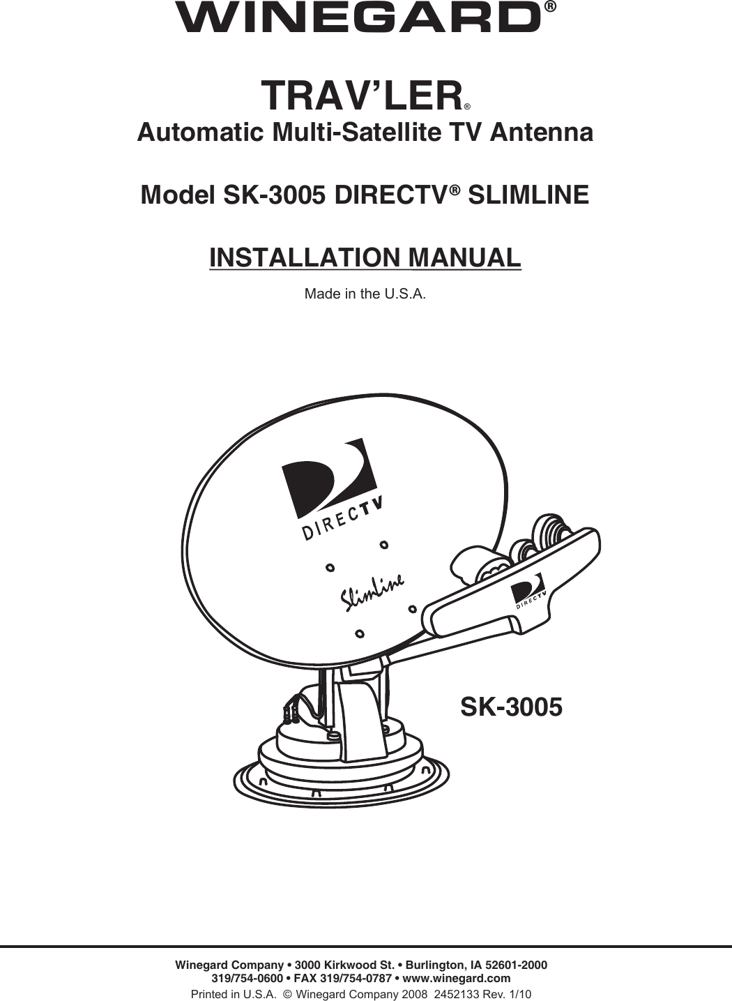 Page 1 of 12 - Winegard Winegard-Satellite-Tv-System-Sk-3005-Users-Manual-  Winegard-satellite-tv-system-sk-3005-users-manual