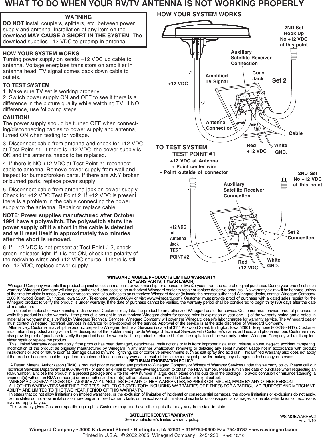 Page 4 of 4 - Winegard Winegard-Tv-Antenna-Rs-1500-Users-Manual- 2451233 REV2 11-09 Winegard-tv-antenna-rs-1500-users-manual
