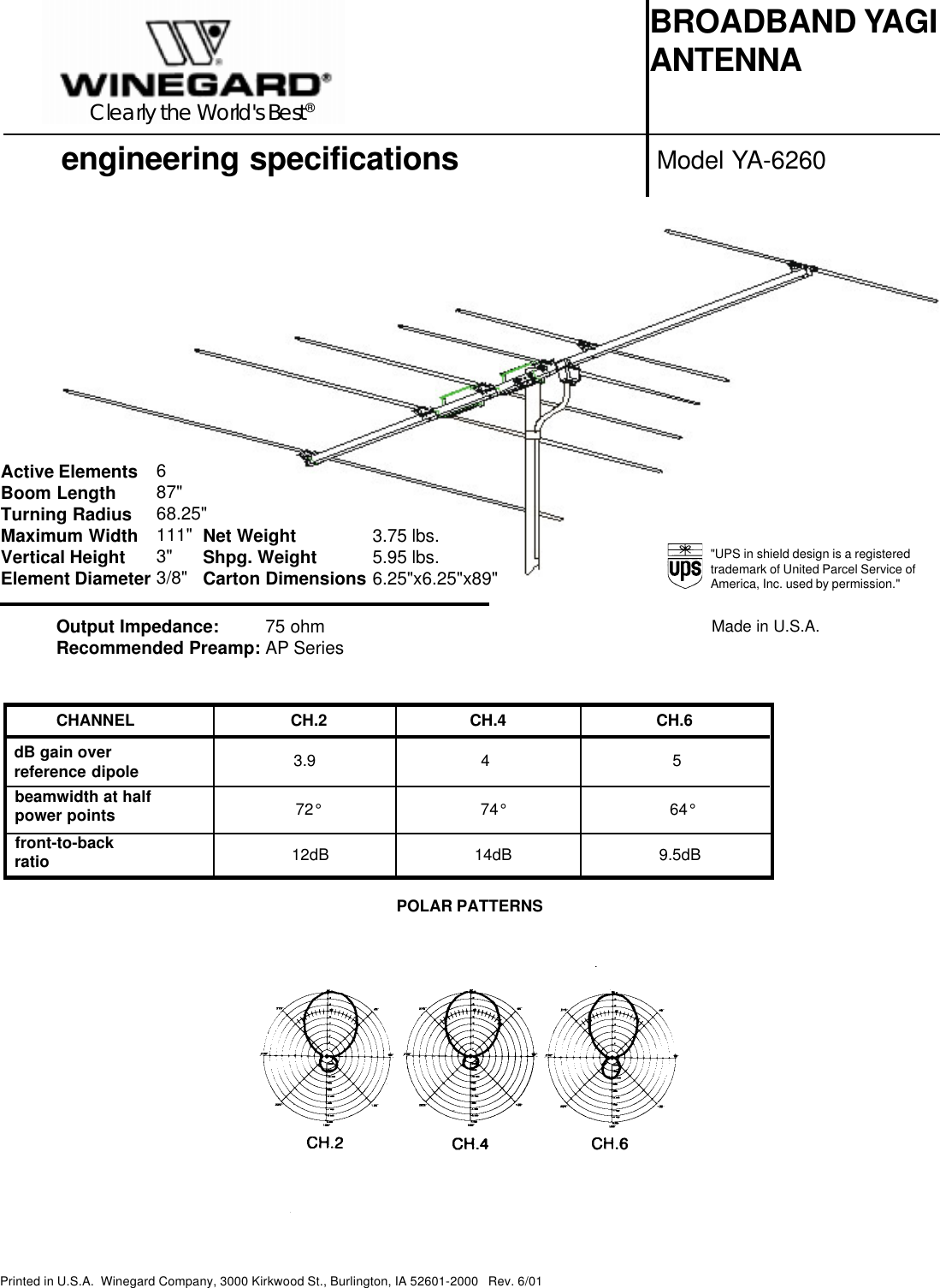 Page 1 of 1 - Winegard Winegard-Ya-6260-Users-Manual- PR-6000  Winegard-ya-6260-users-manual