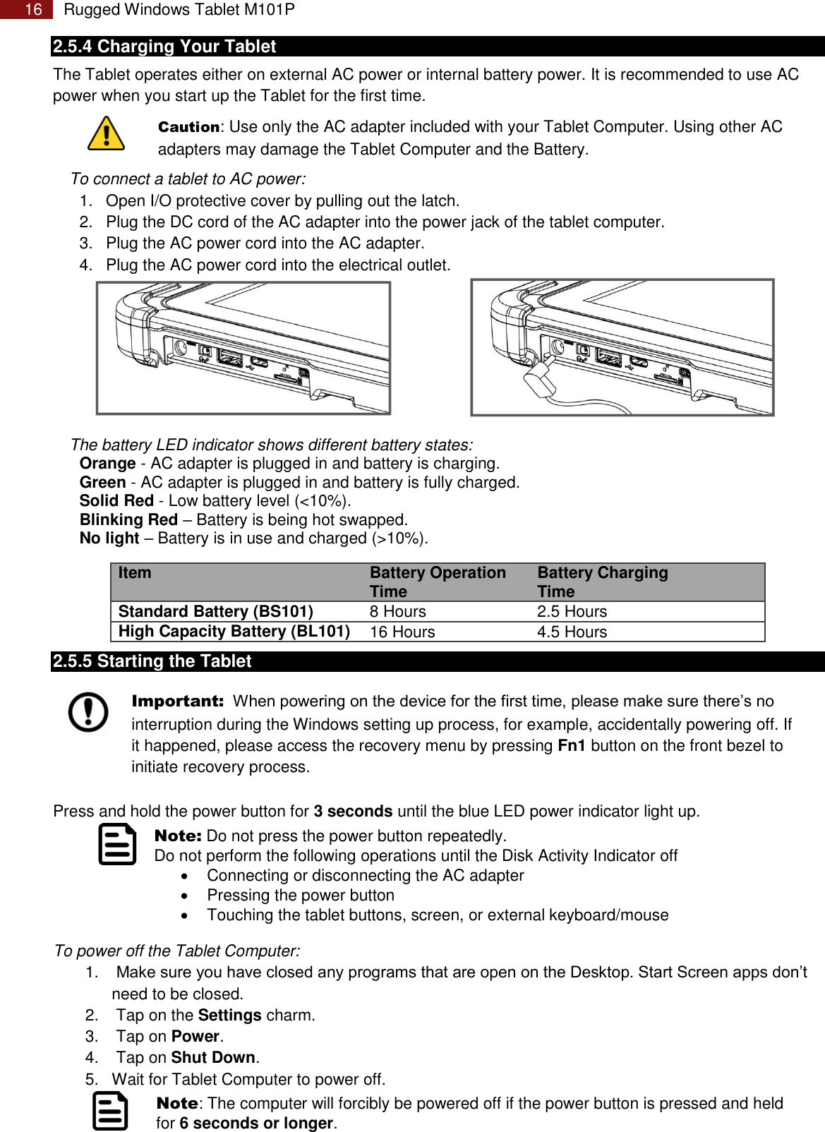 Page 16 of Winmate M101P Rugged Tablet PC User Manual Rugged Windows Tablet M101P