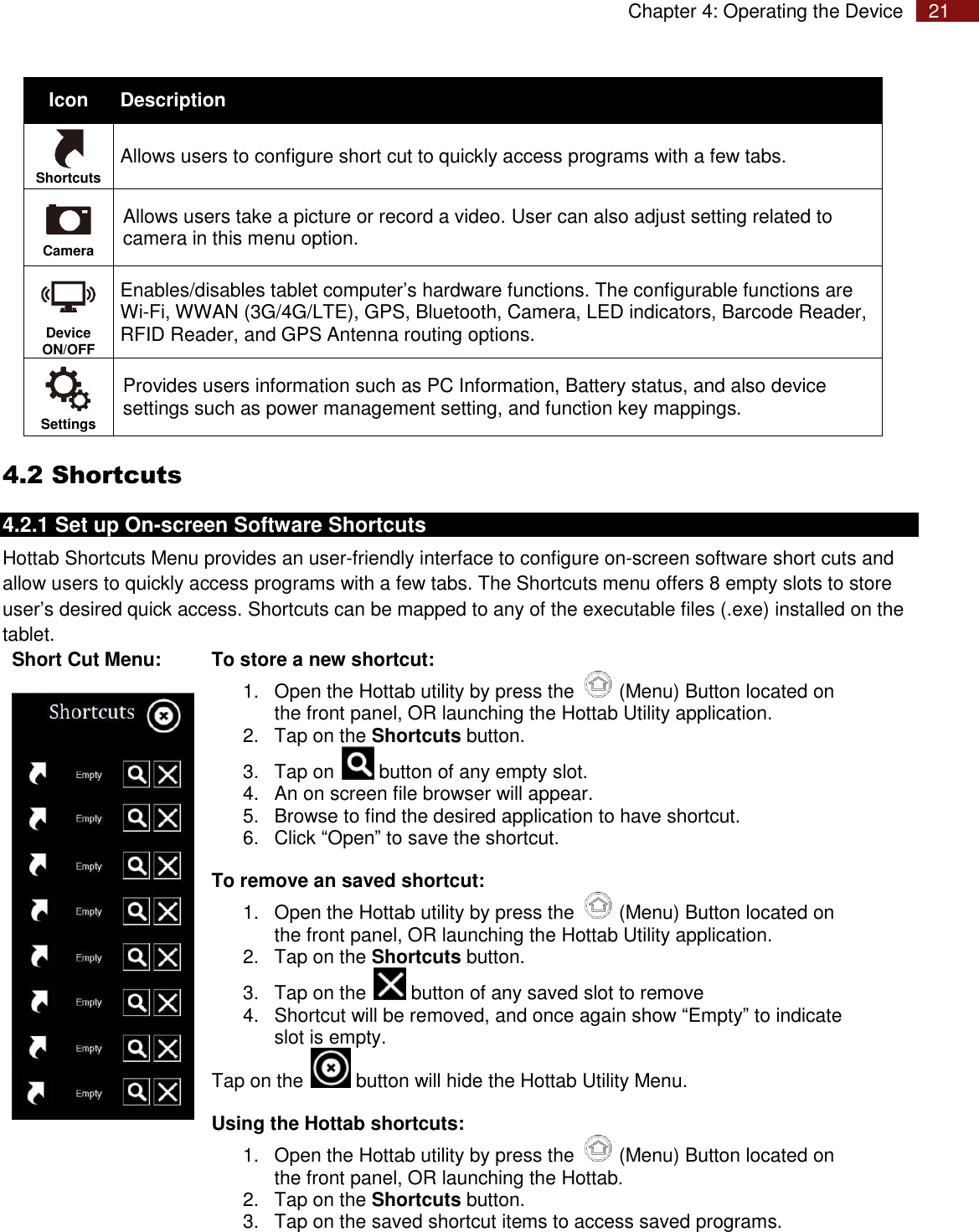 Page 21 of Winmate M101P Rugged Tablet PC User Manual Rugged Windows Tablet M101P