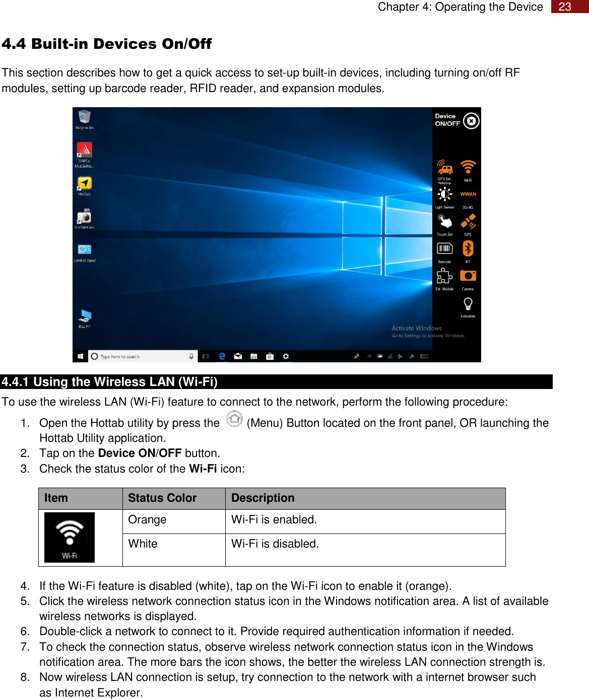 Page 23 of Winmate M101P Rugged Tablet PC User Manual Rugged Windows Tablet M101P