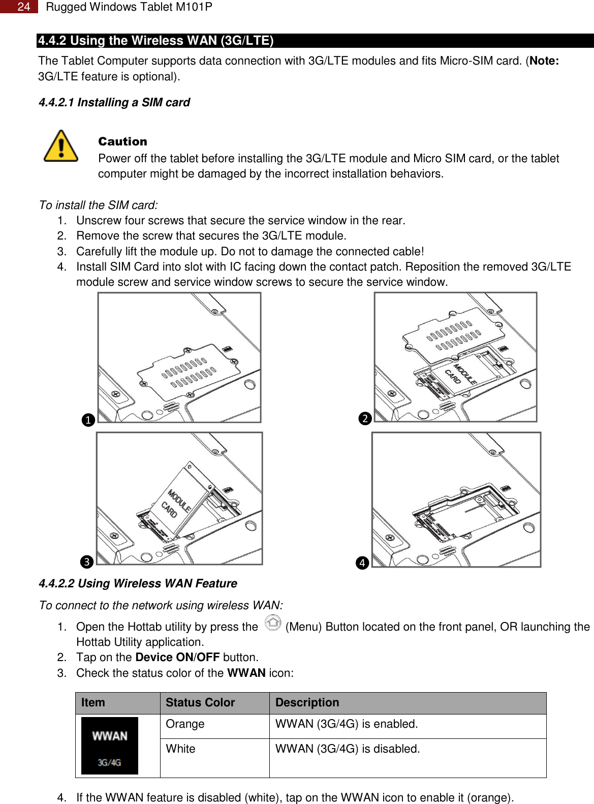 Page 24 of Winmate M101P Rugged Tablet PC User Manual Rugged Windows Tablet M101P